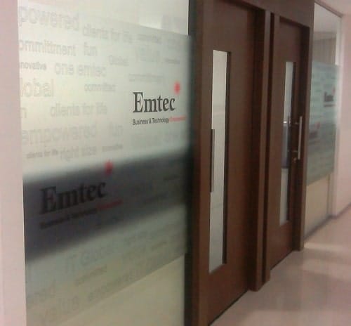 Eco solvent printing done on etched frosted film
