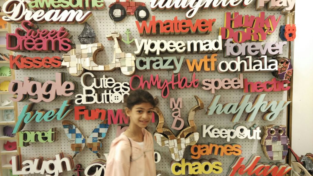 3D letters carved out of sunboard