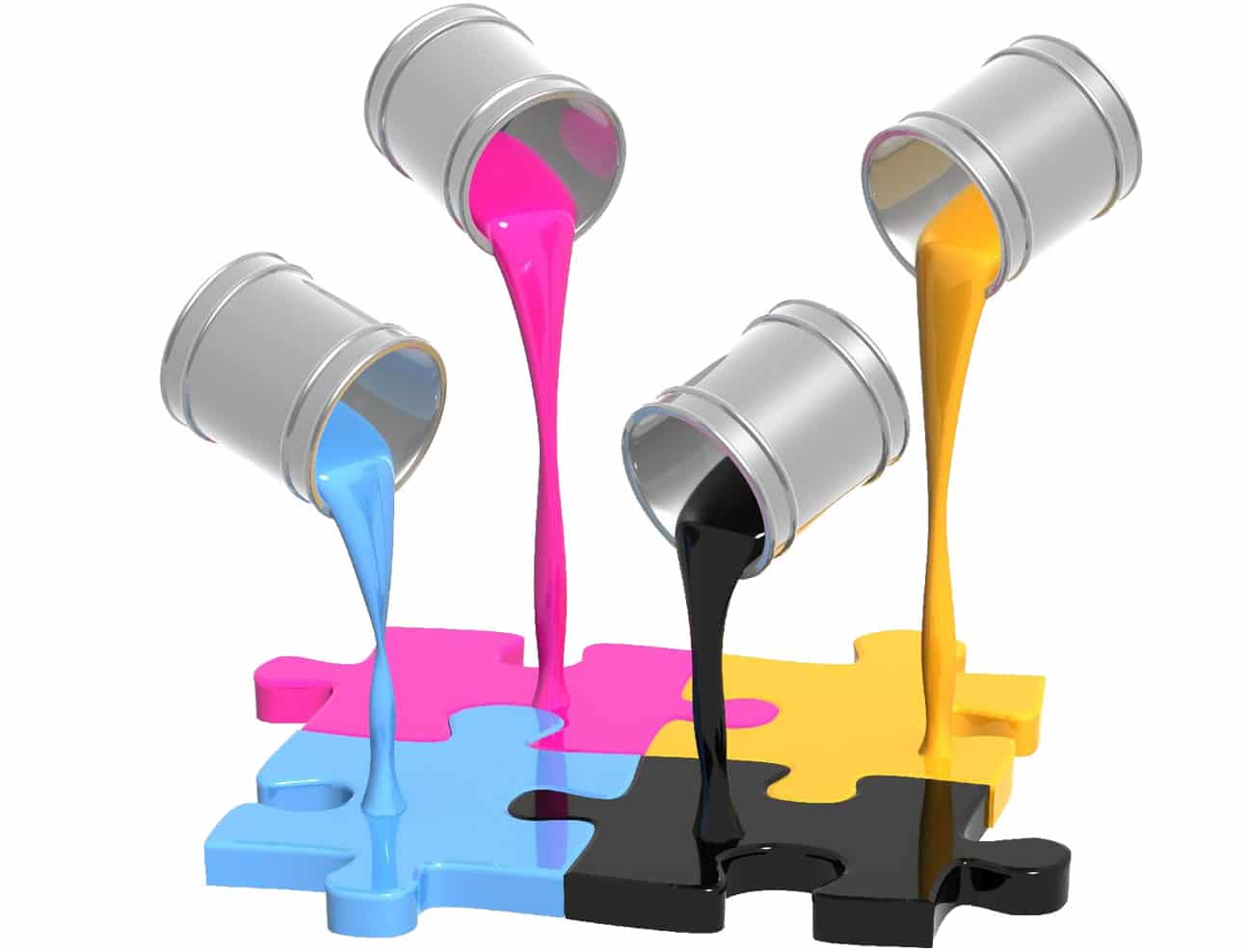 CMYK inks come together to create all the colors and shades needed to reproduce a image on an inkjet printer