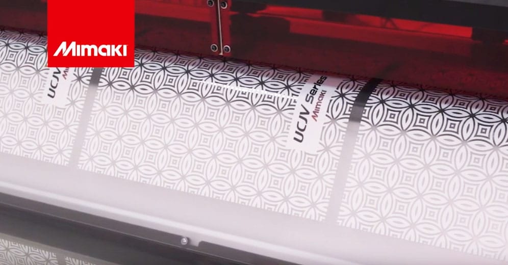 mimaki wide format printer using white ink printing on transparent media