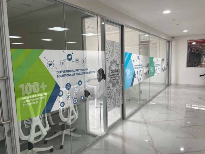 Glass film prints with varying levels of transparency will allow you to enhance the look of your office interiors and also control the privacy of the people within the cabins behind the partitions