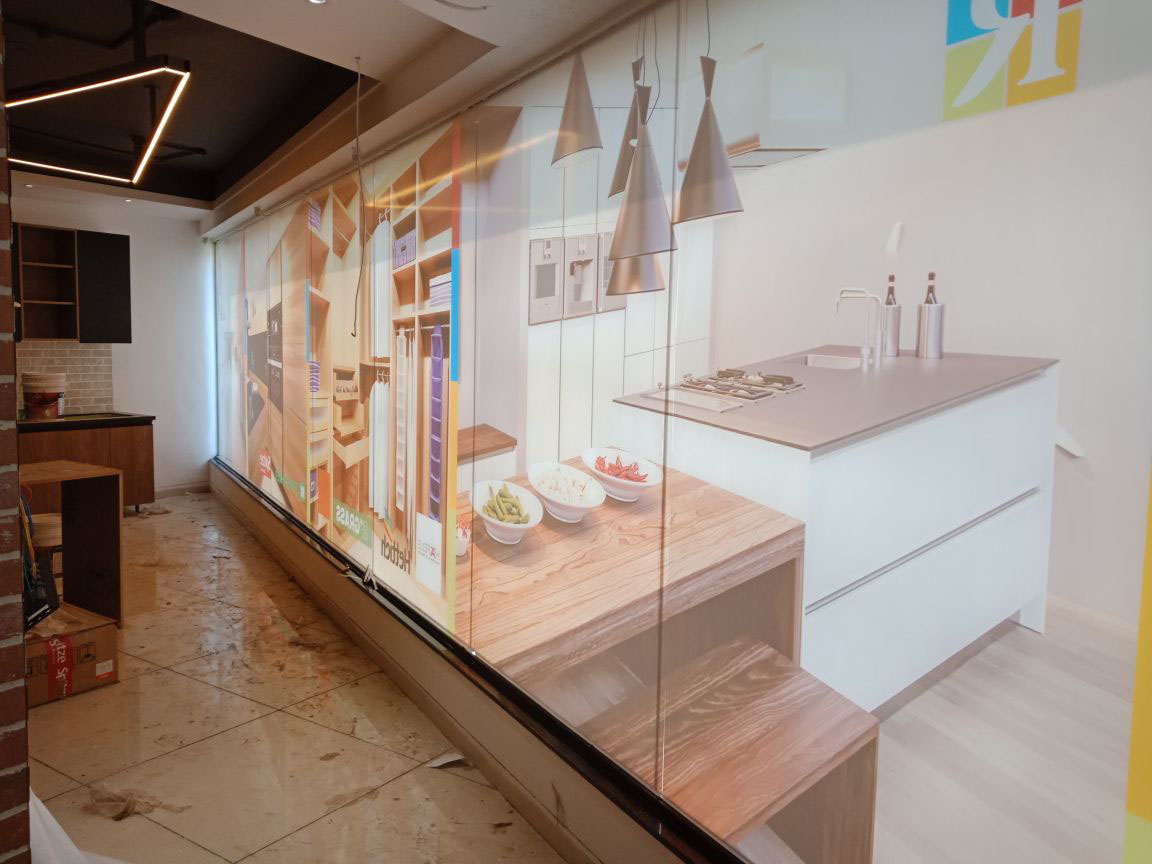 frosted window film print allows natural light to pass through but blocks vision