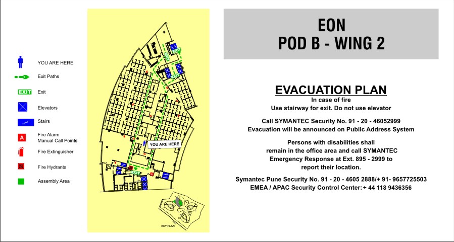 Fire evacuation map – safety signs