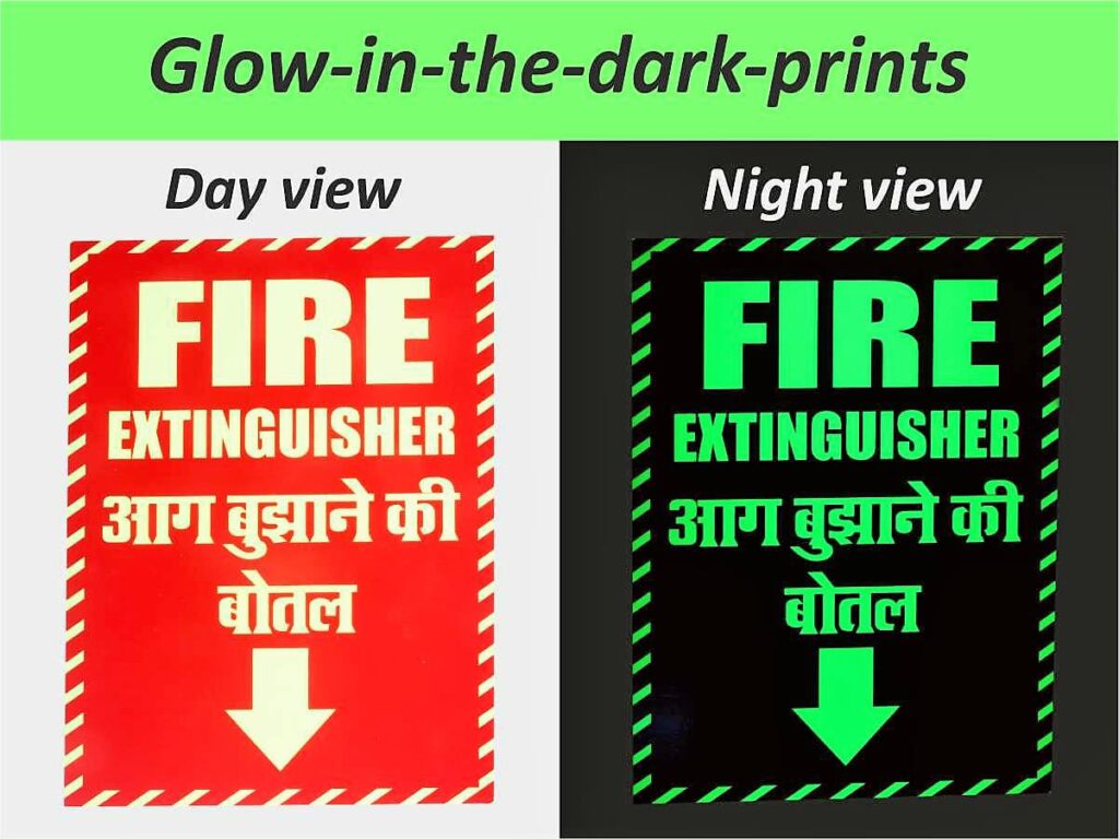 glow in the dark prints for safety signs